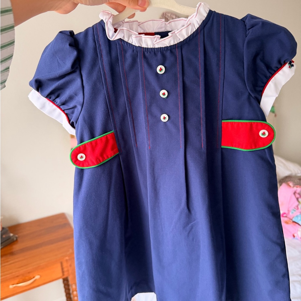 Proper Peony 3T Navy Blue with Red and Green Accents
